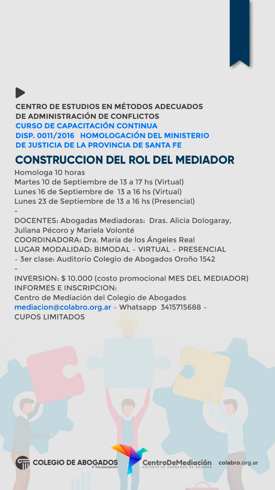 CONSTRUCCION DEL ROL DEL MEDIADOR - 10/09/2024 - 16/09/2024 - 23/09/2024